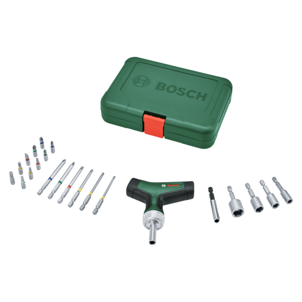 Bosch Bit Ratchet Screwdriver T-handle Set 22-Pieces