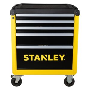 Stanley Workshop Trolley with 5 Drawers, Tool Trolley, Yellow/Black
