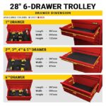 STANLEY STST74424-8 6 Drawer Eco Roller Cabinet, Red - Image 6