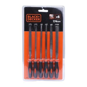 BLACK+DECKER BDHT22148 174mm 6-Piece Steel Needle File Set