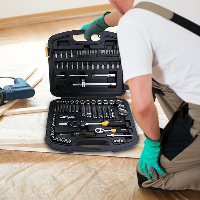 STANLEY 94-190 1/4'' and 1/2'' Square Drive 6 Point Metric Set- 86pcs - Image 3