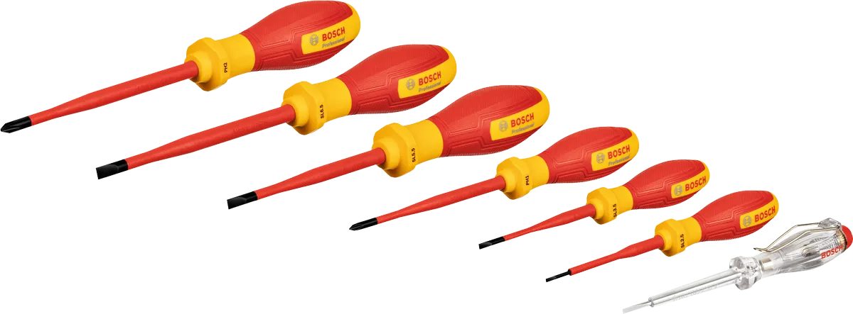 1600A02NF7_BOSCH_1 Bosch VDE Screwdriver Set SL/PH 7 pcs Professional - Image 1