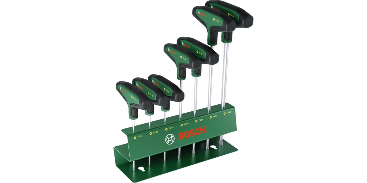 1600A039J2_BOSCH_1 Bosch T-Handle Torx Screwdriver Set 7-Pieces - Image 1