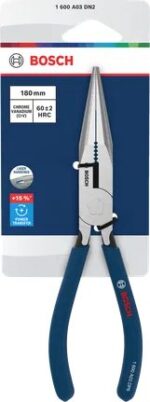 Bosch Long-Nose Pliers 180 mm Dipped Non-Slip Handles Professional - Image 2
